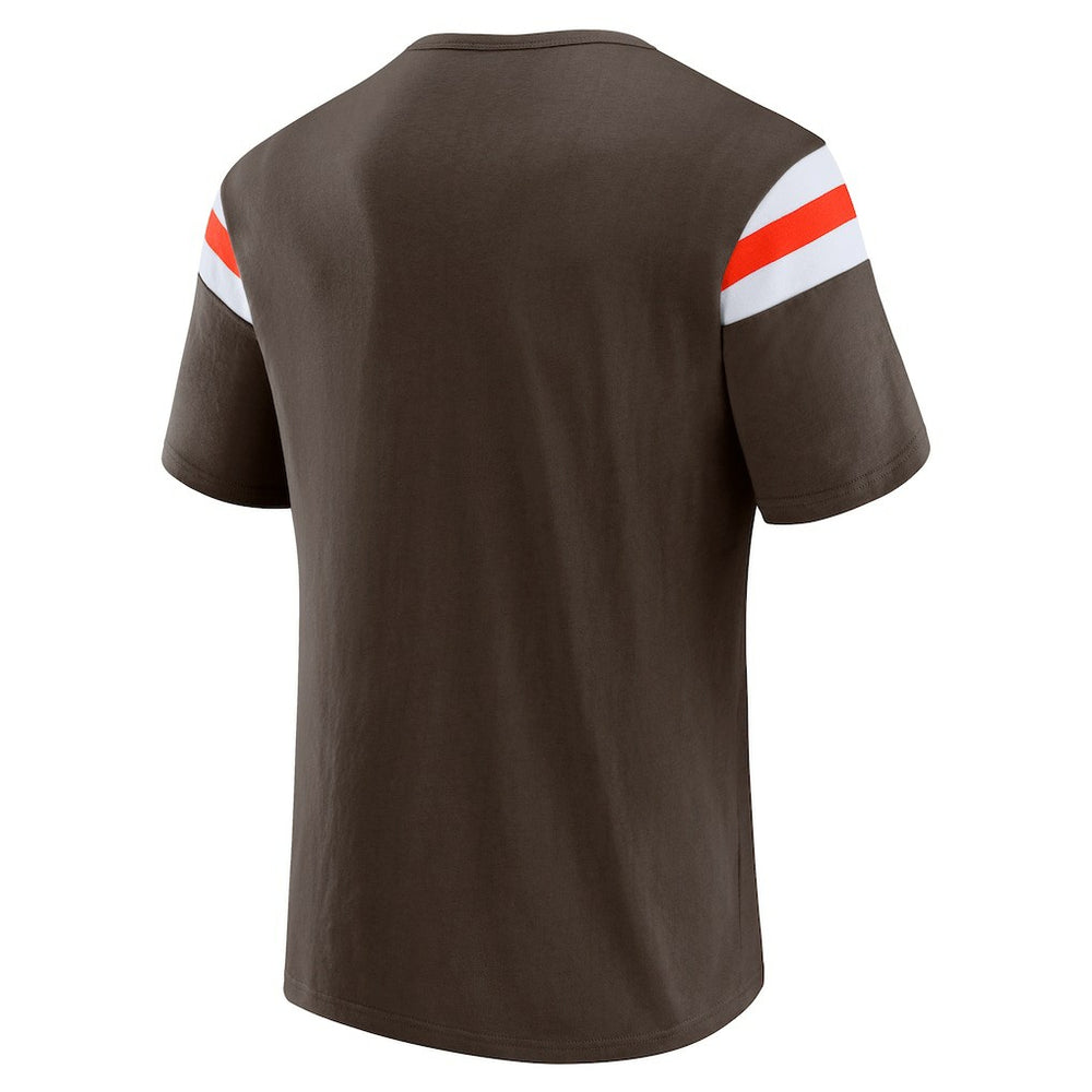 Darius Rucker Collection Football Stripe Sleeve T-Shirt - Cleveland Browns