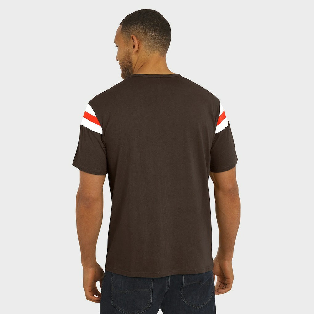 Darius Rucker Collection Football Stripe Sleeve T-Shirt - Cleveland Browns