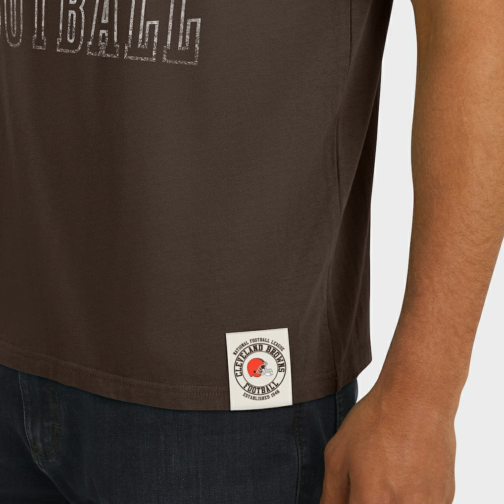 Darius Rucker Collection Football Stripe Sleeve T-Shirt - Cleveland Browns