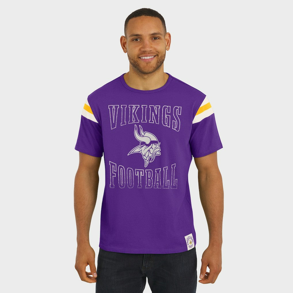 Darius Rucker Collection Football Stripe Sleeve T-Shirt - Minnesota Vikings