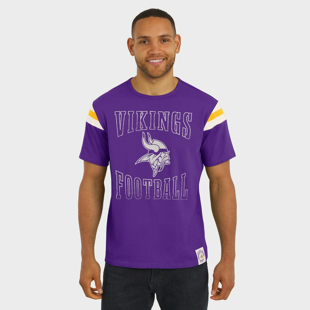 Darius Rucker Collection Football Stripe Sleeve T-Shirt - Minnesota Vikings