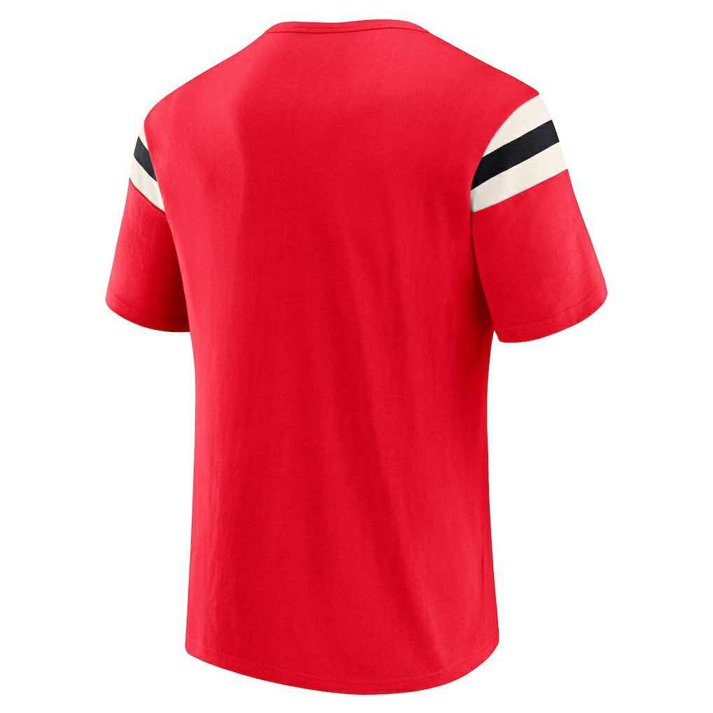 Darius Rucker Collection Football Stripe Sleeve T-Shirt - Kansas City Chiefs
