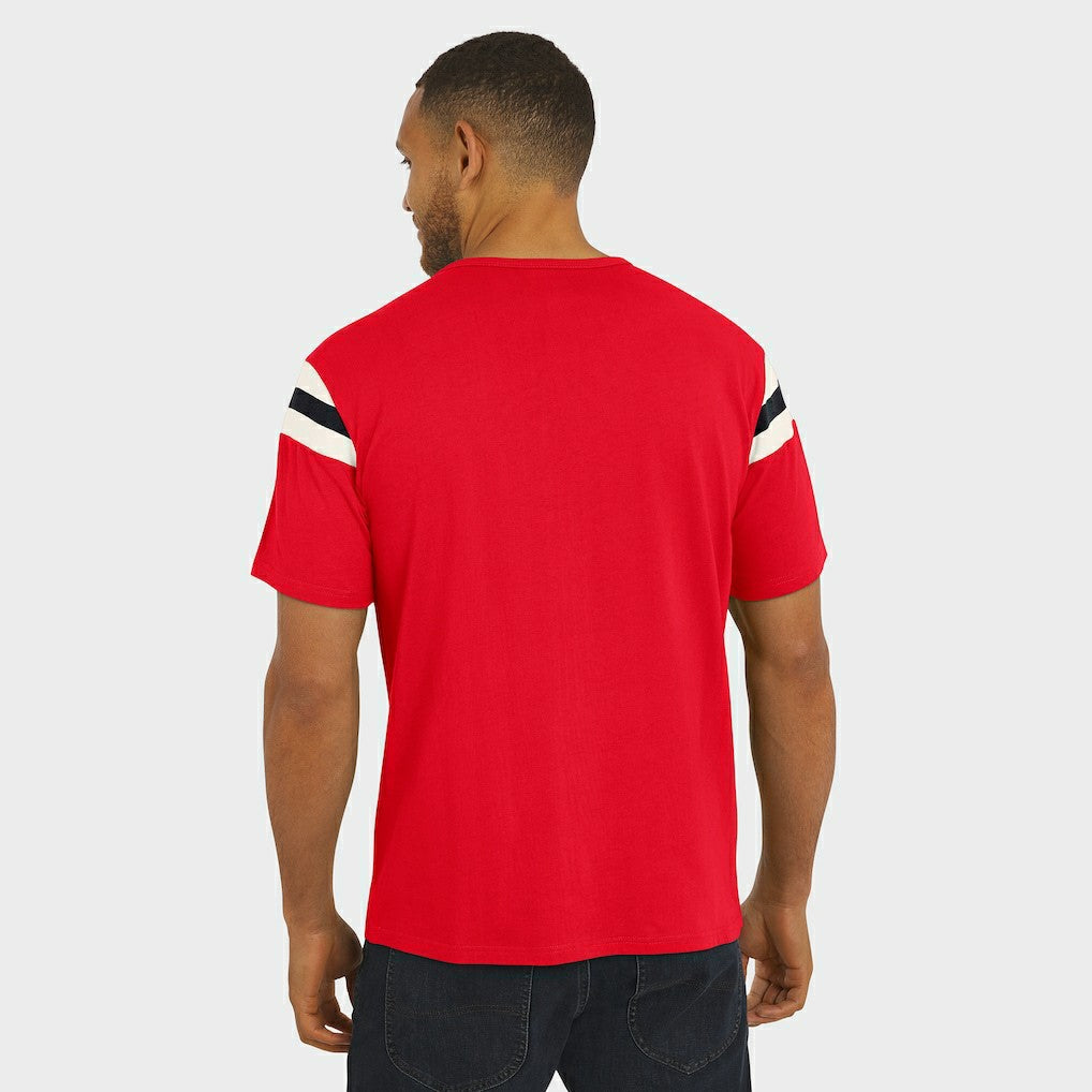 Darius Rucker Collection Football Stripe Sleeve T-Shirt - Kansas City Chiefs