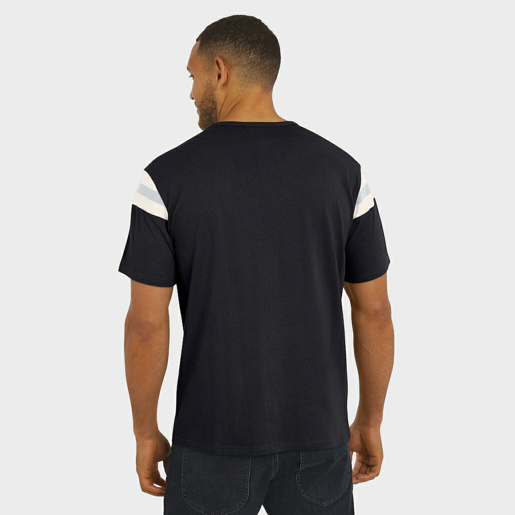 Darius Rucker Collection Football Stripe Sleeve T-Shirt - Las Vegas Raiders