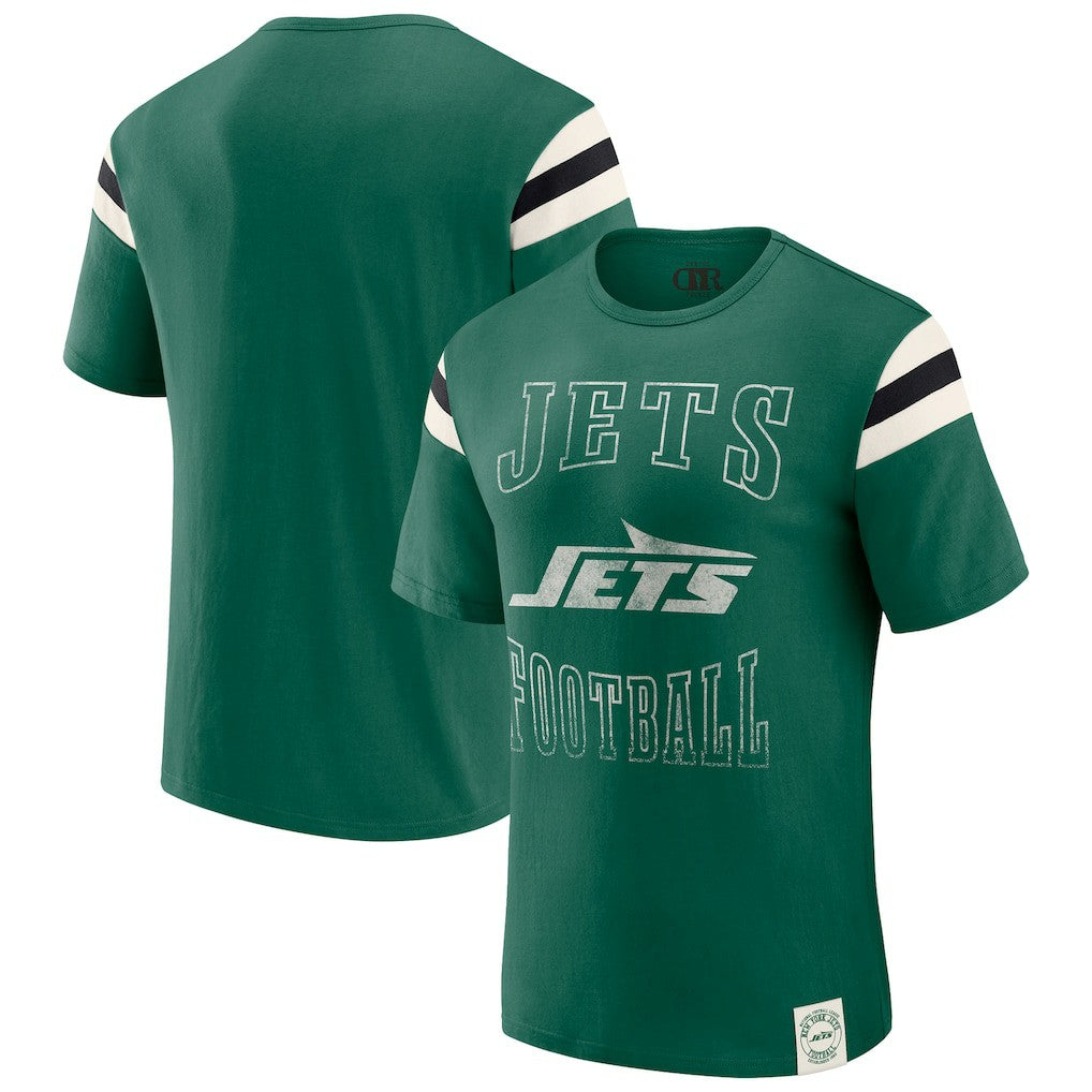 Darius Rucker Collection Football Stripe Sleeve T-Shirt - New York Jets
