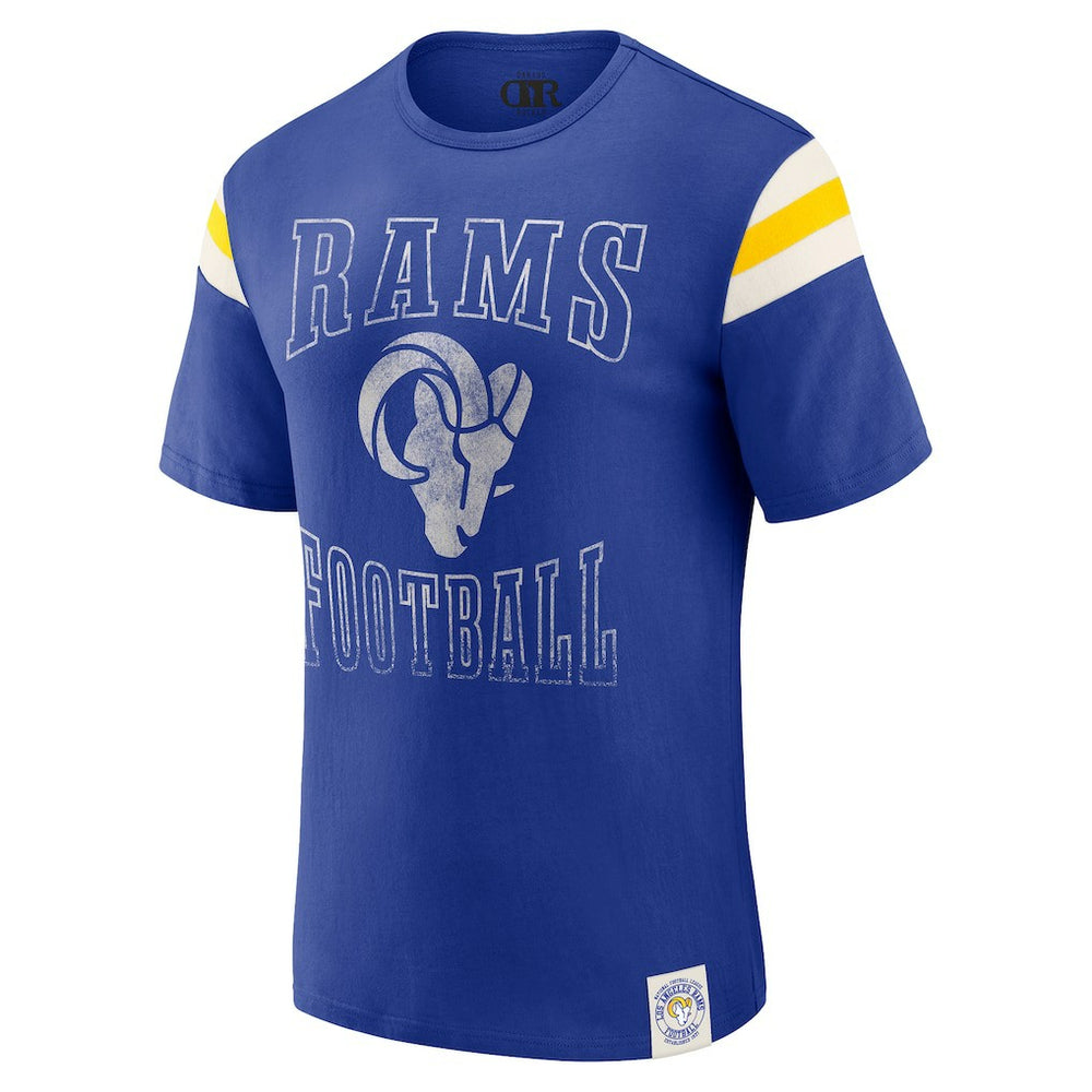 Darius Rucker Collection Football Stripe Sleeve T-Shirt - Los Angeles Rams
