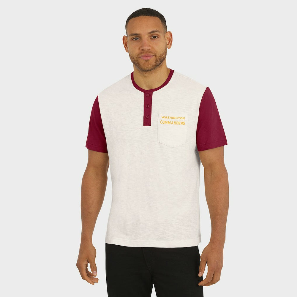 Darius Rucker Collection Henley Colorblock Slub Pocket T-Shirt - Washington Commanders