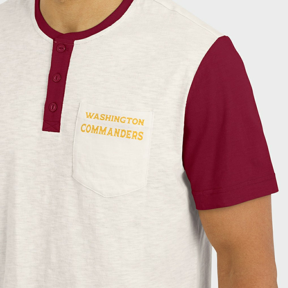Darius Rucker Collection Henley Colorblock Slub Pocket T-Shirt - Washington Commanders