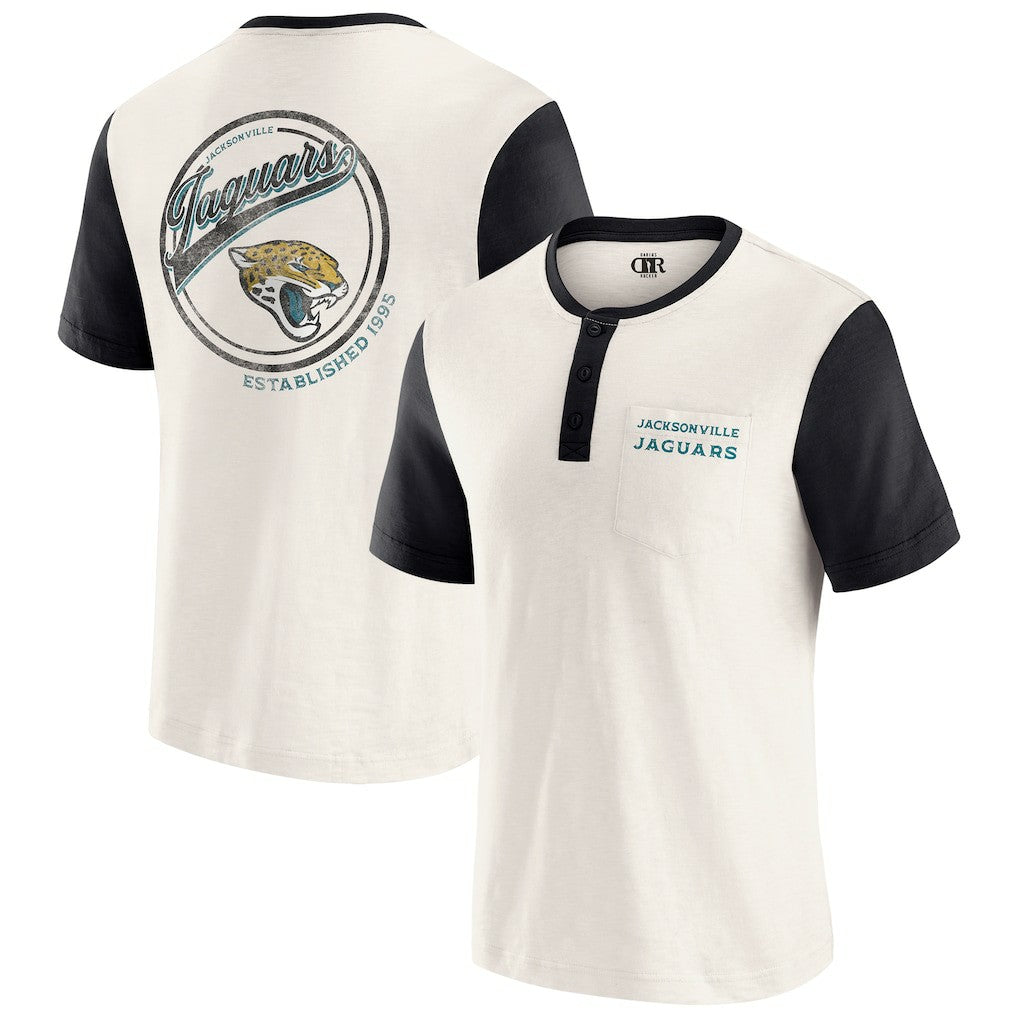 Darius Rucker Collection Henley Colorblock Slub Pocket T-Shirt - Jacksonville Jaguars