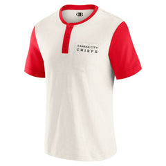 Darius Rucker Collection Henley Colorblock Slub Pocket T-Shirt - Kansas City Chiefs