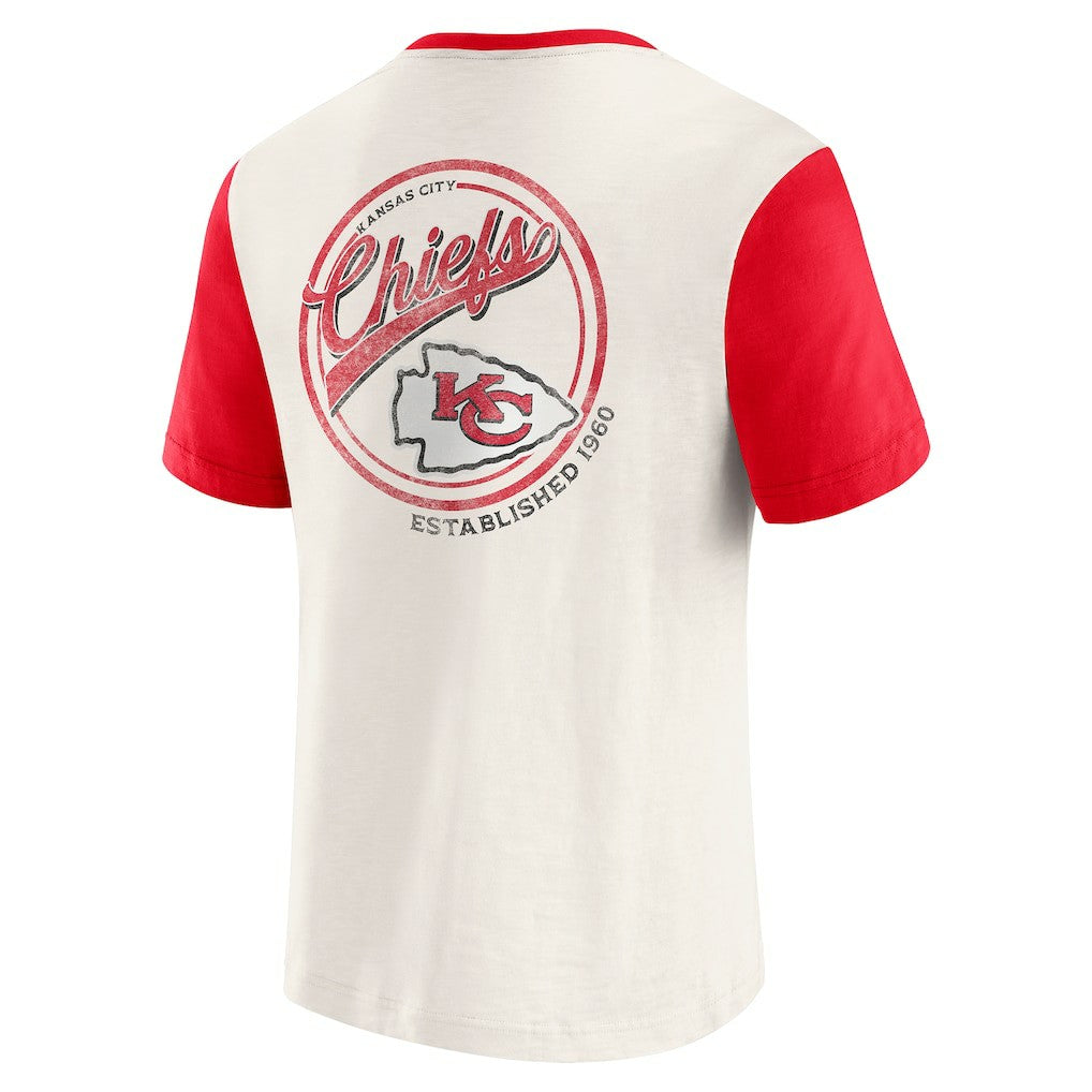 Darius Rucker Collection Henley Colorblock Slub Pocket T-Shirt - Kansas City Chiefs