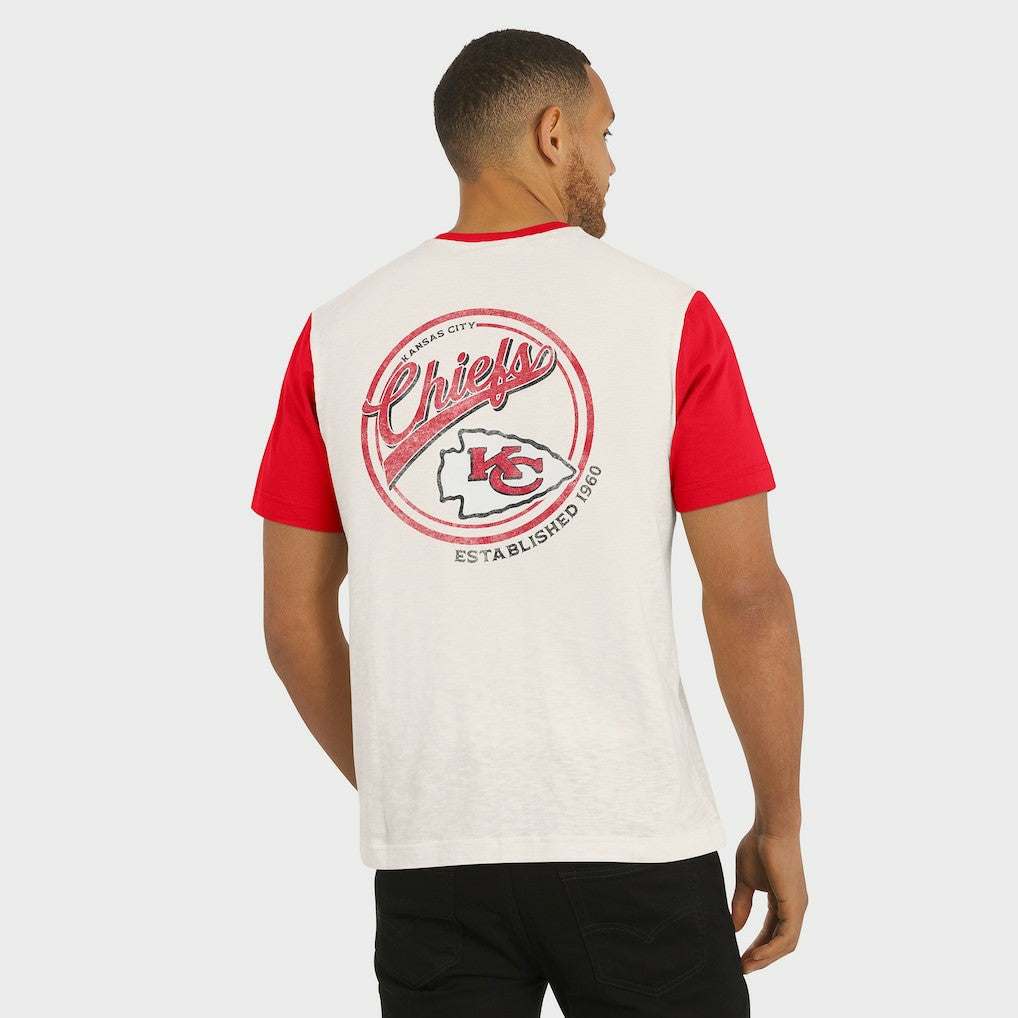 Darius Rucker Collection Henley Colorblock Slub Pocket T-Shirt - Kansas City Chiefs