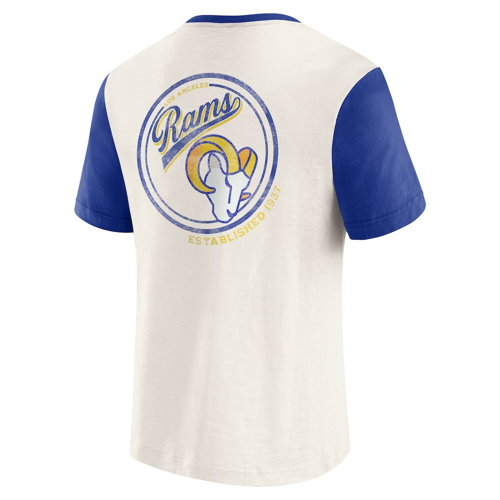 Darius Rucker Collection Henley Colorblock Slub Pocket T-Shirt - Los Angeles Rams
