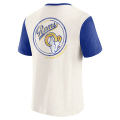 Darius Rucker Collection Henley Colorblock Slub Pocket T-Shirt - Los Angeles Rams