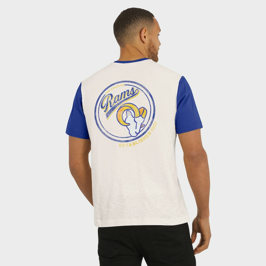 Darius Rucker Collection Henley Colorblock Slub Pocket T-Shirt - Los Angeles Rams