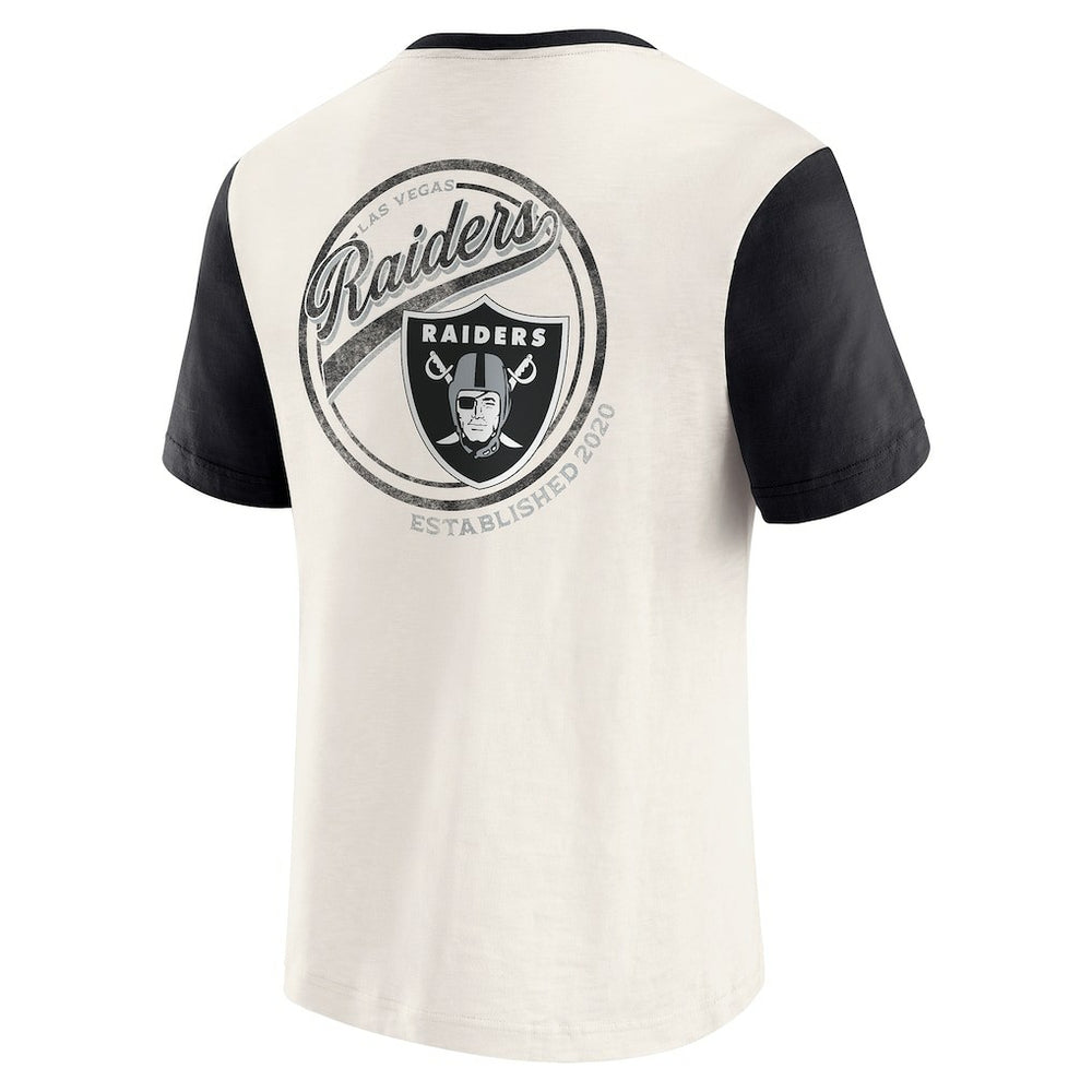 Darius Rucker Collection Henley Colorblock Slub Pocket T-Shirt - Las Vegas Raiders