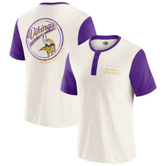 Darius Rucker Collection Henley Colorblock Slub Pocket T-Shirt - Minnesota Vikings