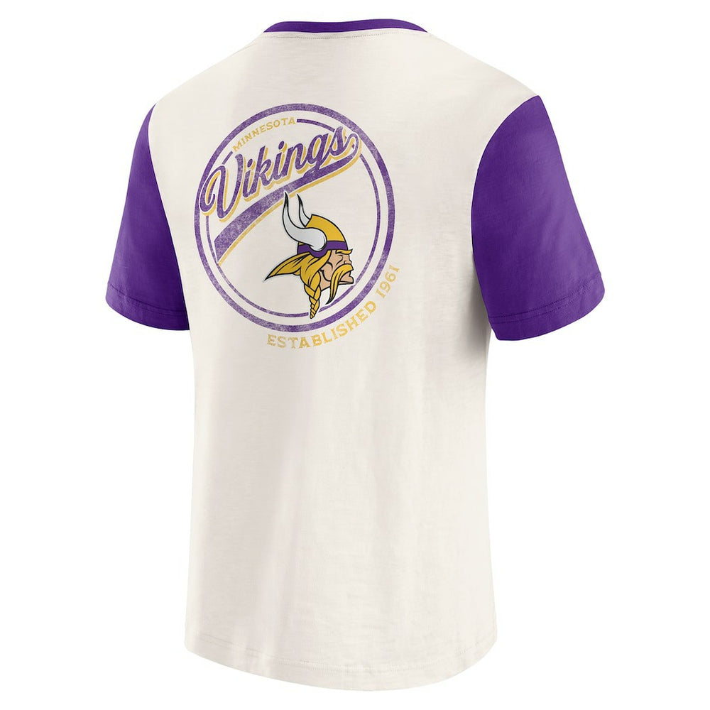 Darius Rucker Collection Henley Colorblock Slub Pocket T-Shirt - Minnesota Vikings
