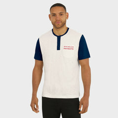 Darius Rucker Collection Henley Colorblock Slub Pocket T-Shirt - New England Patriots