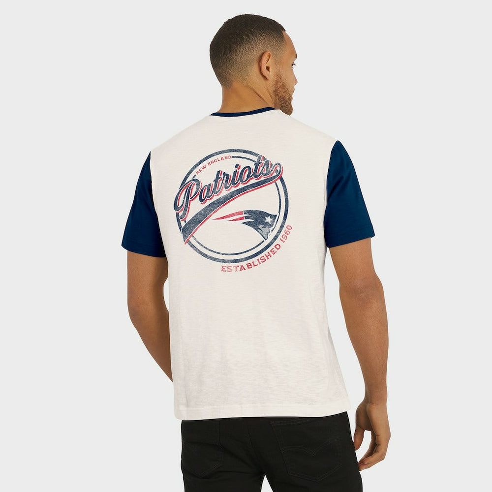 Darius Rucker Collection Henley Colorblock Slub Pocket T-Shirt - New England Patriots