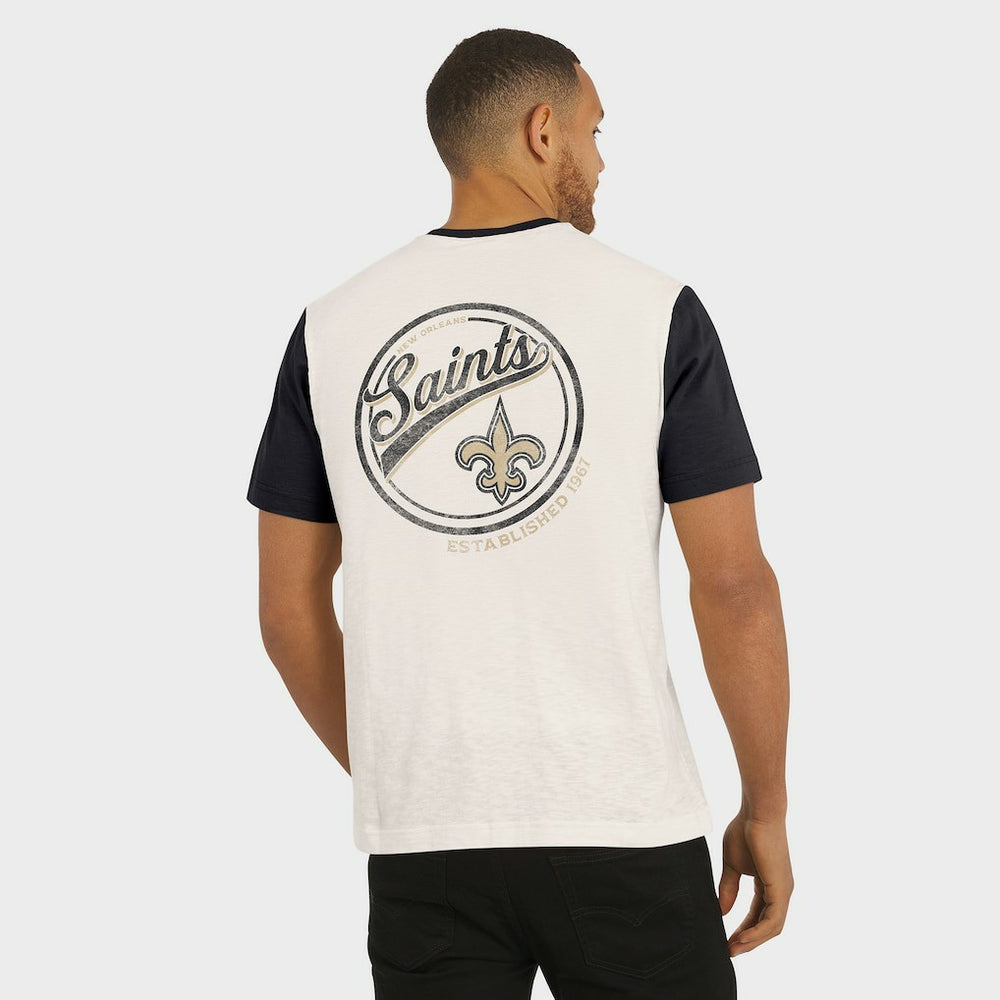 Darius Rucker Collection Henley Colorblock Slub Pocket T-Shirt - New Orleans Saints