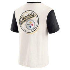 Darius Rucker Collection Henley Colorblock Slub Pocket T-Shirt - Pittsburgh Steelers