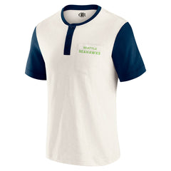 Darius Rucker Collection Henley Colorblock Slub Pocket T-Shirt - Seattle Seahawks