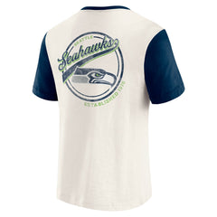 Darius Rucker Collection Henley Colorblock Slub Pocket T-Shirt - Seattle Seahawks