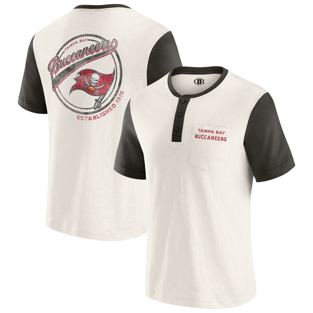 Darius Rucker Collection Henley Colorblock Slub Pocket T-Shirt - Tampa Bay Buccaneers