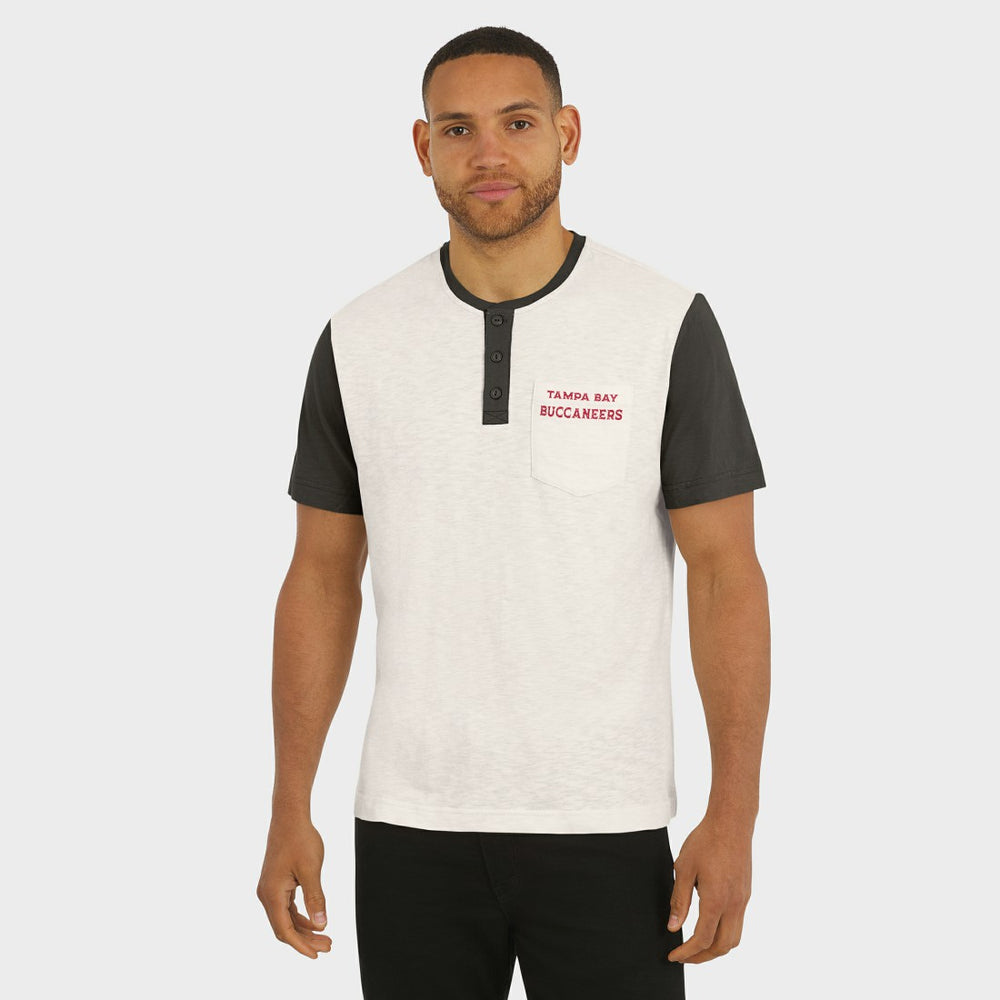 Darius Rucker Collection Henley Colorblock Slub Pocket T-Shirt - Tampa Bay Buccaneers