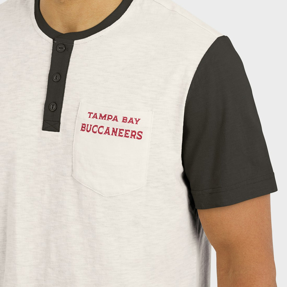 Darius Rucker Collection Henley Colorblock Slub Pocket T-Shirt - Tampa Bay Buccaneers