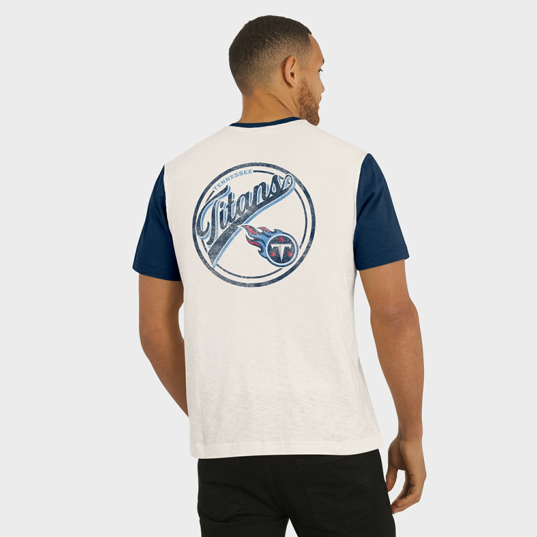 Darius Rucker Collection Henley Colorblock Slub Pocket T-Shirt - Tennessee Titans