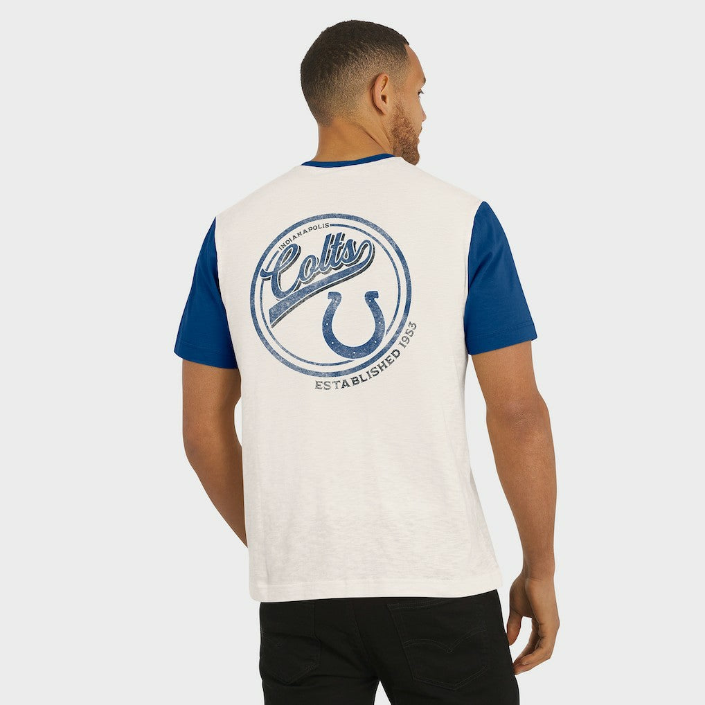 Darius Rucker Collection Henley Colorblock Slub Pocket T-Shirt - Indianapolis Colts
