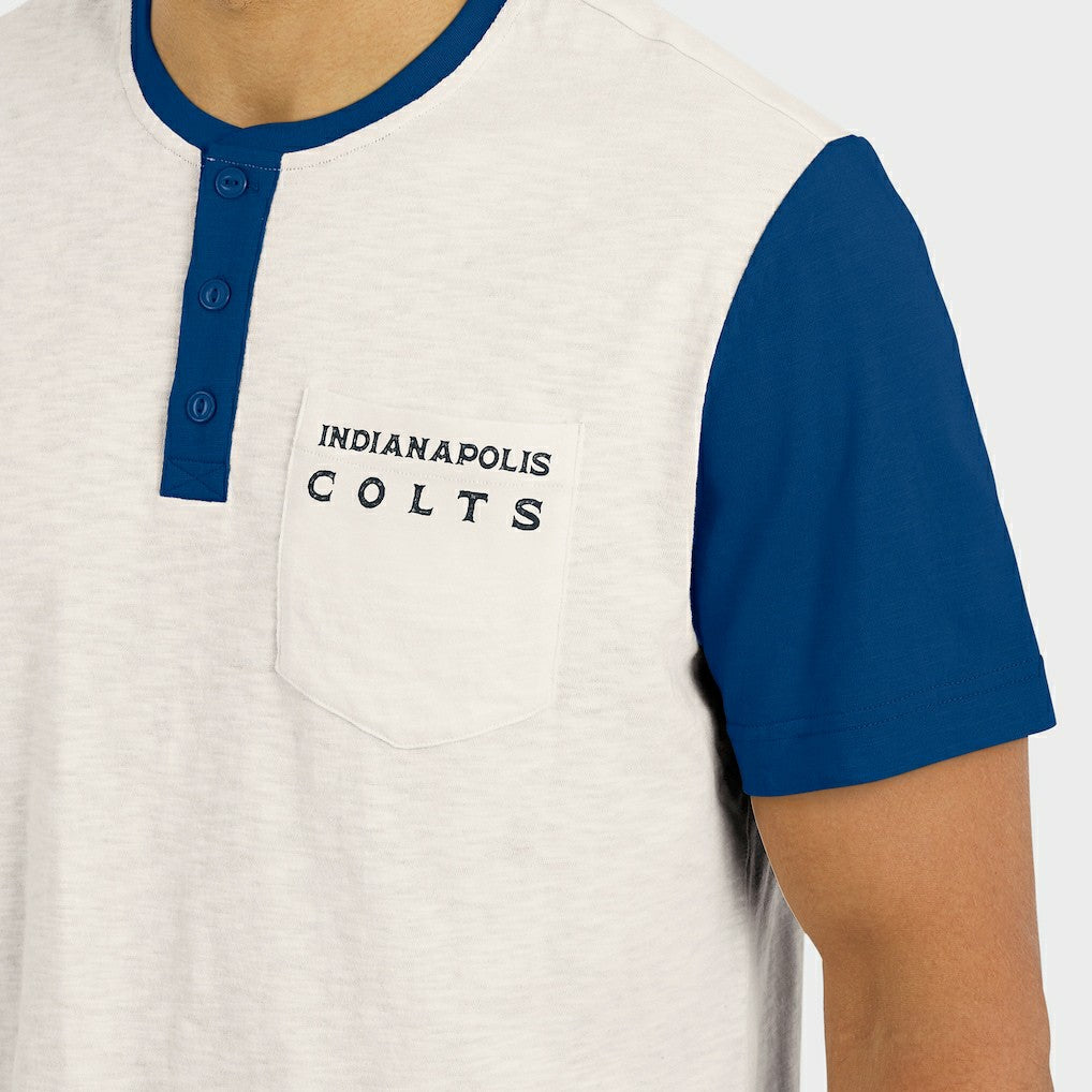 Darius Rucker Collection Henley Colorblock Slub Pocket T-Shirt - Indianapolis Colts