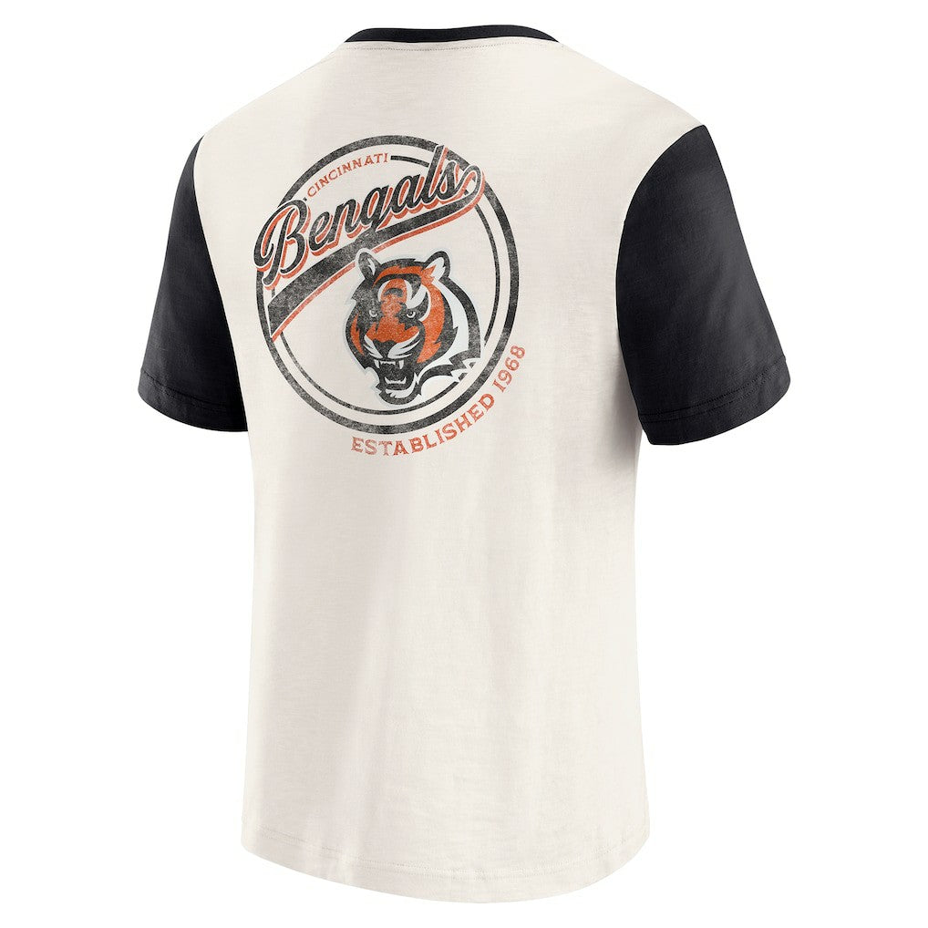 Darius Rucker Collection Henley Colorblock Slub Pocket T-Shirt - Cincinnati Bengals