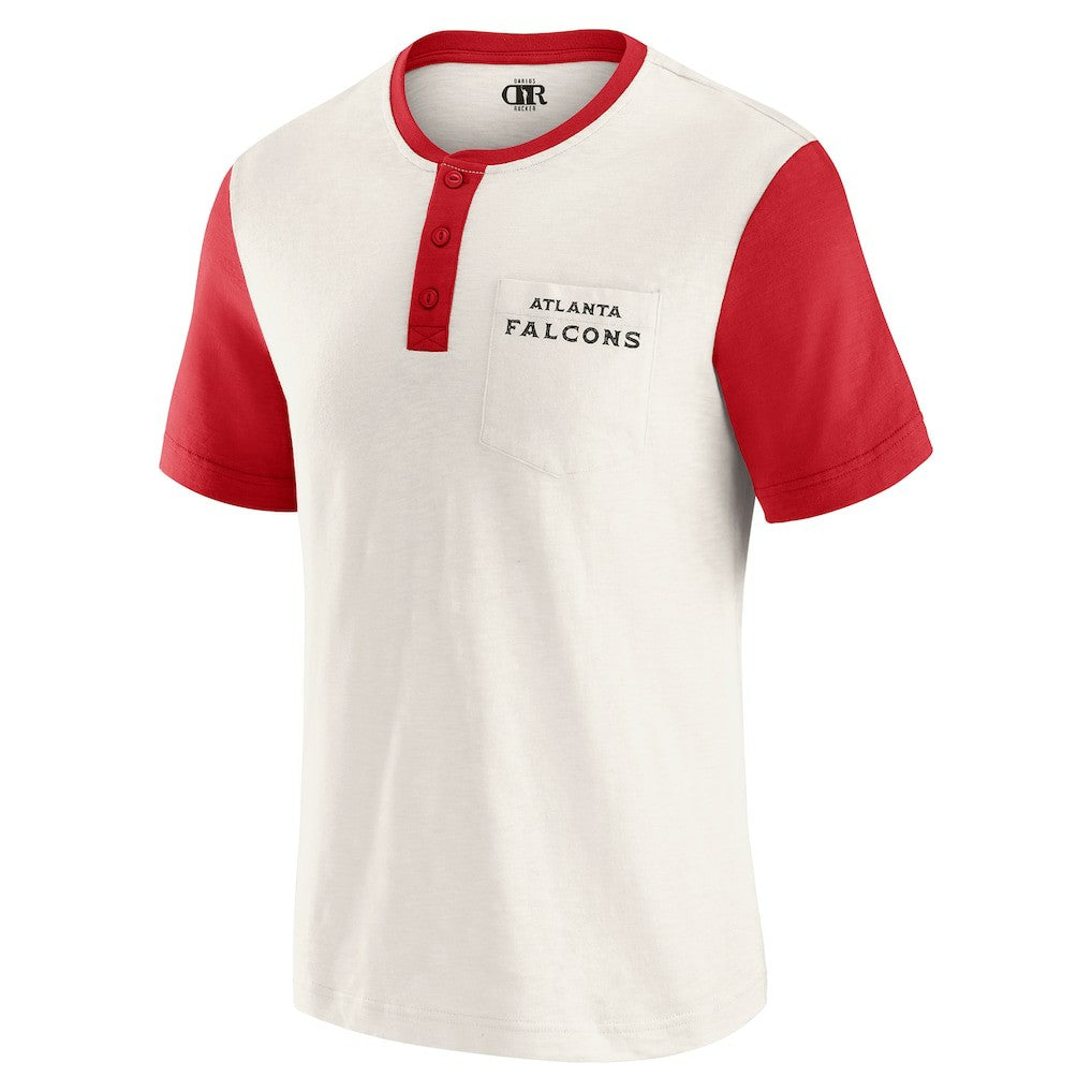 Darius Rucker Collection Henley Colorblock Slub Pocket T-Shirt - Atlanta Falcons