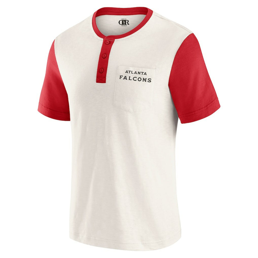 Darius Rucker Collection Henley Colorblock Slub Pocket T-Shirt - Atlanta Falcons