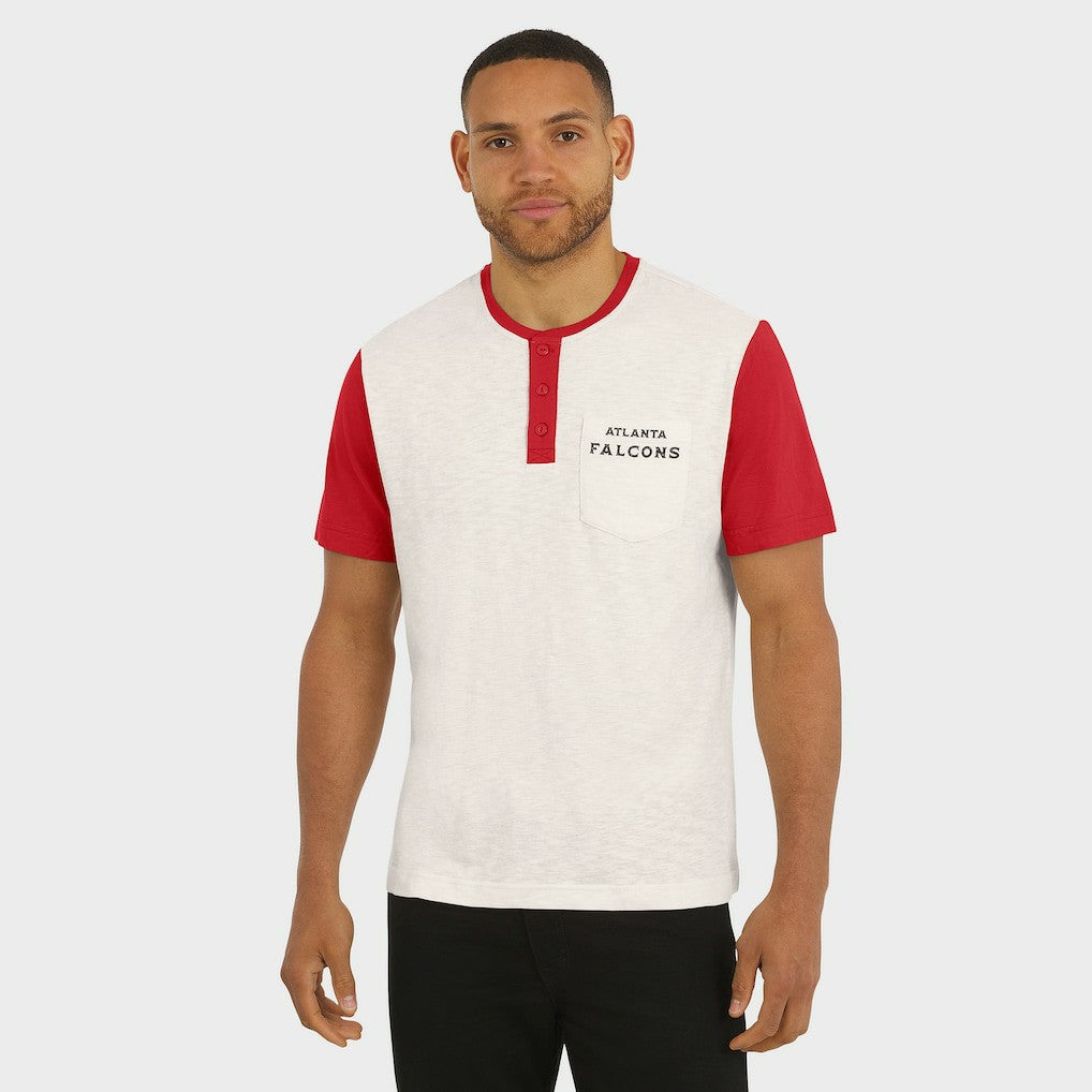 Darius Rucker Collection Henley Colorblock Slub Pocket T-Shirt - Atlanta Falcons