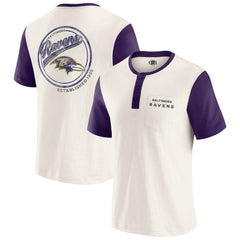 Darius Rucker Collection Henley Colorblock Slub Pocket T-Shirt - Baltimore Ravens