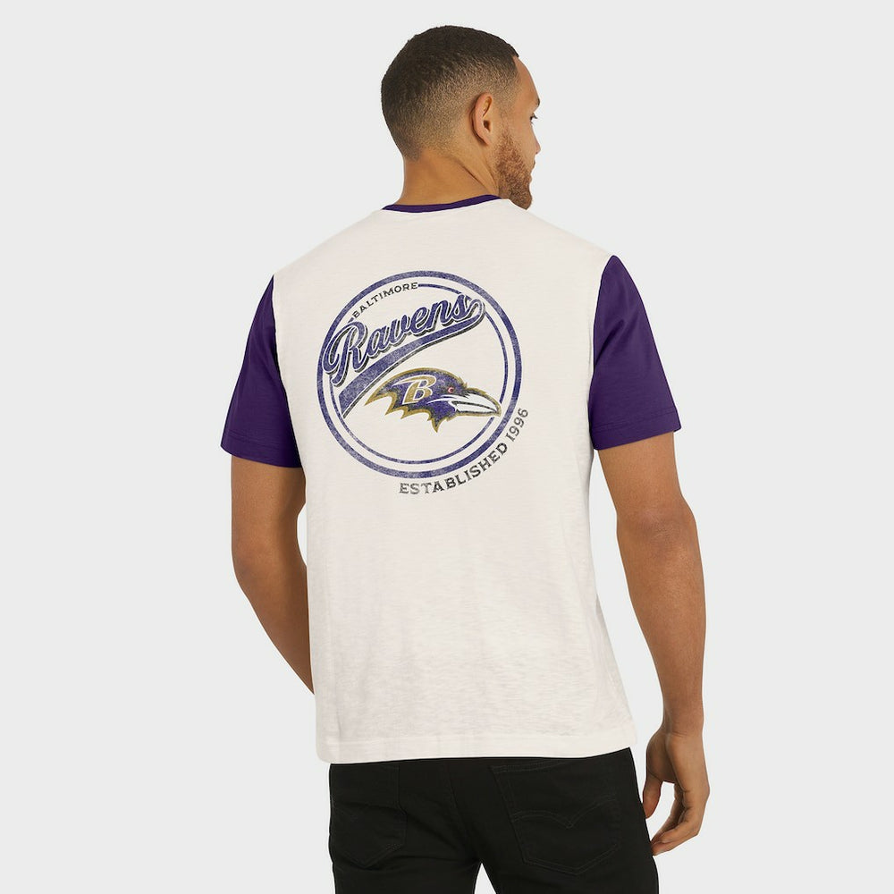 Darius Rucker Collection Henley Colorblock Slub Pocket T-Shirt - Baltimore Ravens