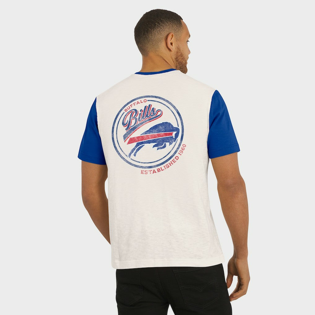 Darius Rucker Collection Henley Colorblock Slub Pocket T-Shirt - Buffalo Bills