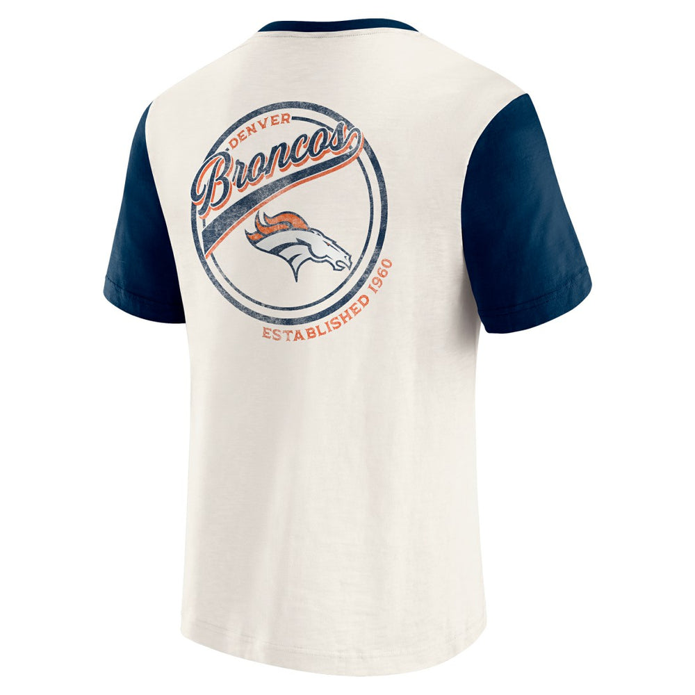 Darius Rucker Collection Henley Colorblock Slub Pocket T-Shirt - Denver Broncos