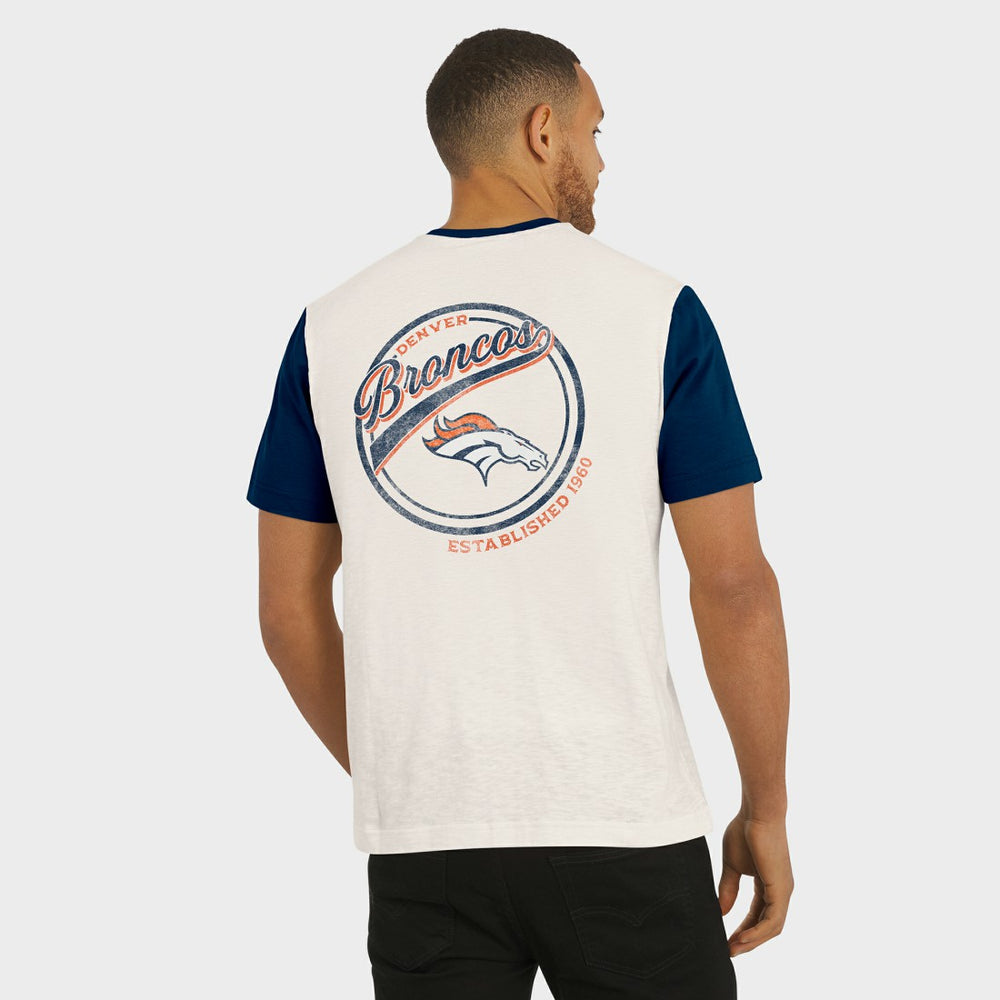 Darius Rucker Collection Henley Colorblock Slub Pocket T-Shirt - Denver Broncos