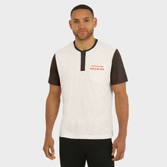 Darius Rucker Collection Henley Colorblock Slub Pocket T-Shirt - Cleveland Browns