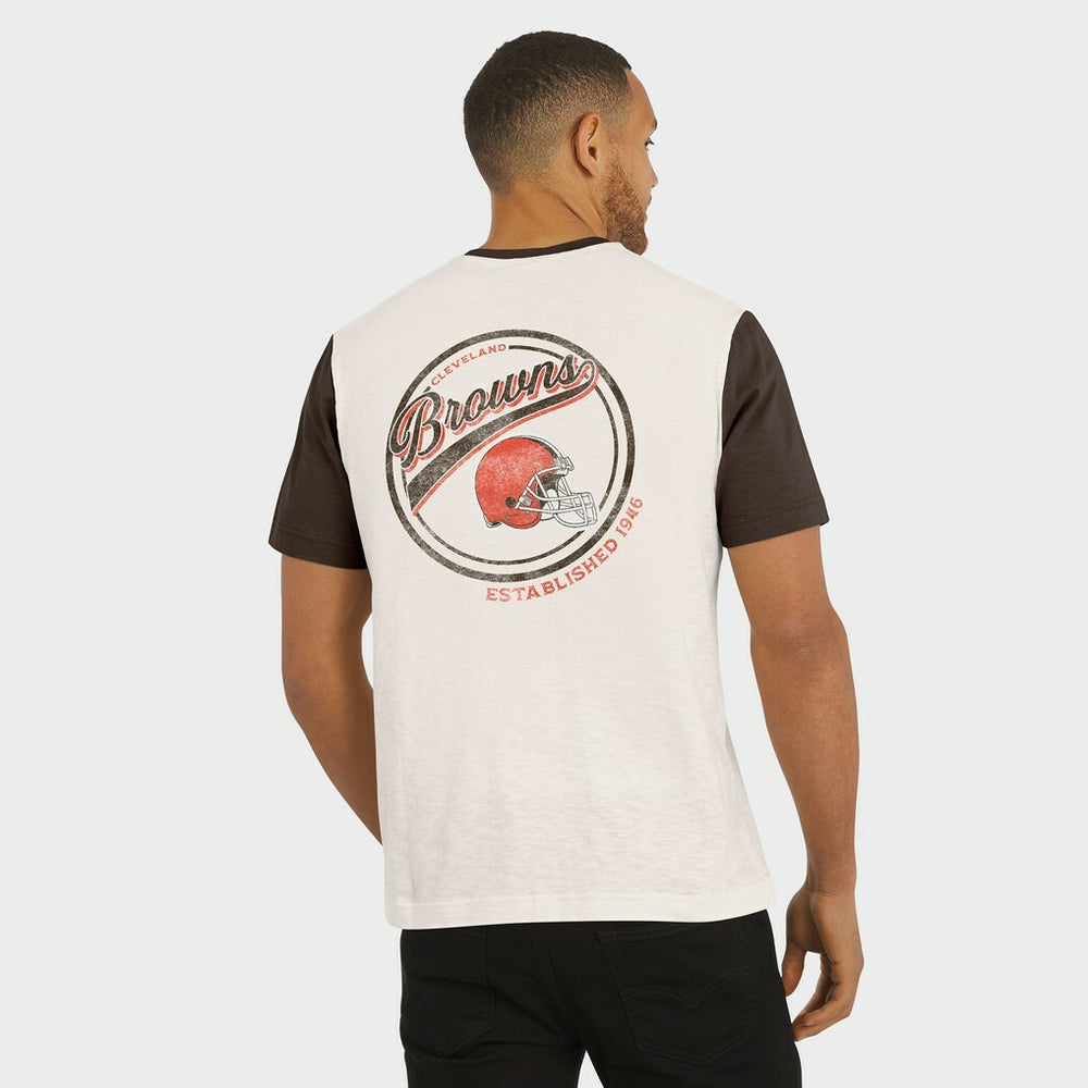Darius Rucker Collection Henley Colorblock Slub Pocket T-Shirt - Cleveland Browns