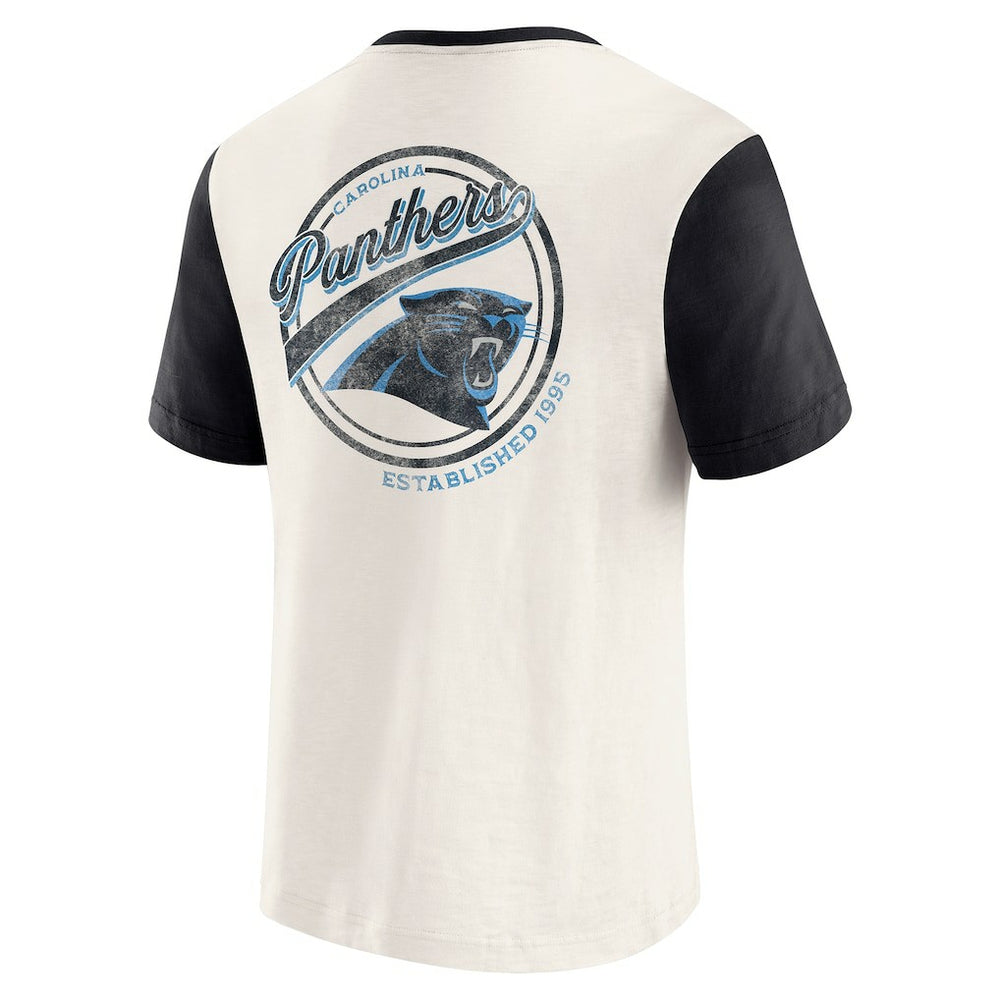 Darius Rucker Collection Henley Colorblock Slub Pocket T-Shirt - Carolina Panthers