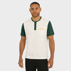 Darius Rucker Collection Henley Colorblock Slub Pocket T-Shirt - Green Bay Packers