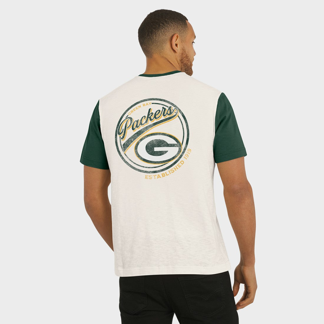 Darius Rucker Collection Henley Colorblock Slub Pocket T-Shirt - Green Bay Packers