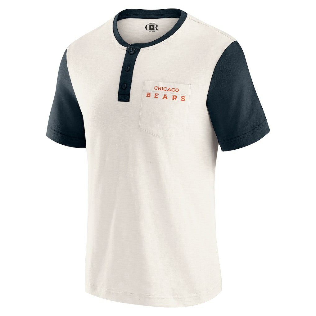 Darius Rucker Collection Henley Colorblock Slub Pocket T-Shirt - Chicago Bears