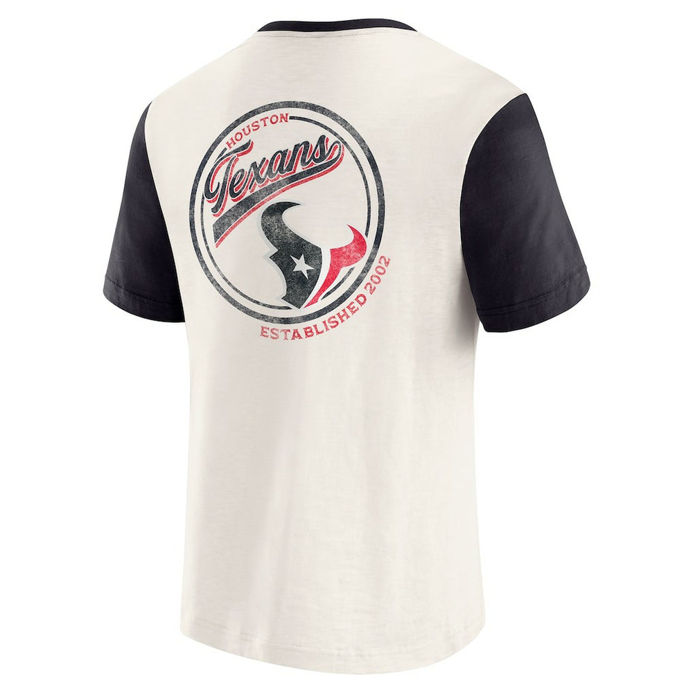 Darius Rucker Collection Henley Colorblock Slub Pocket T-Shirt - Houston Texans